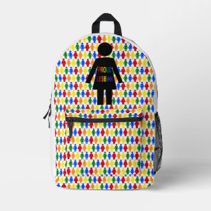 Mochila Impresa Silhouette lesbiana LGBTQ y damas de arco iris