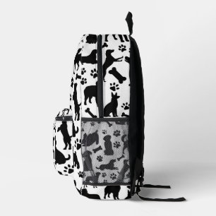Mochila Impresa Silueta de perro negro y blanco