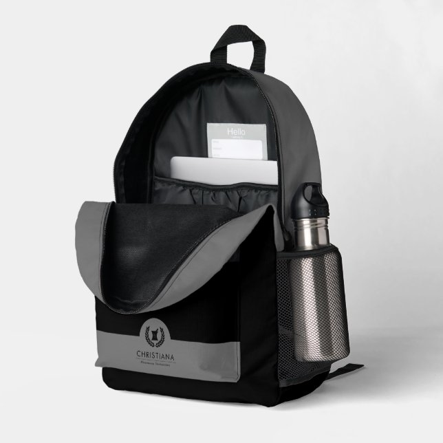 Mochila Impresa Símbolo de farmacia elegante personalizado (Esquina trasera derecha (abierta))
