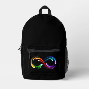Mochila Impresa Símbolo de infinito de cometas de arcoíris