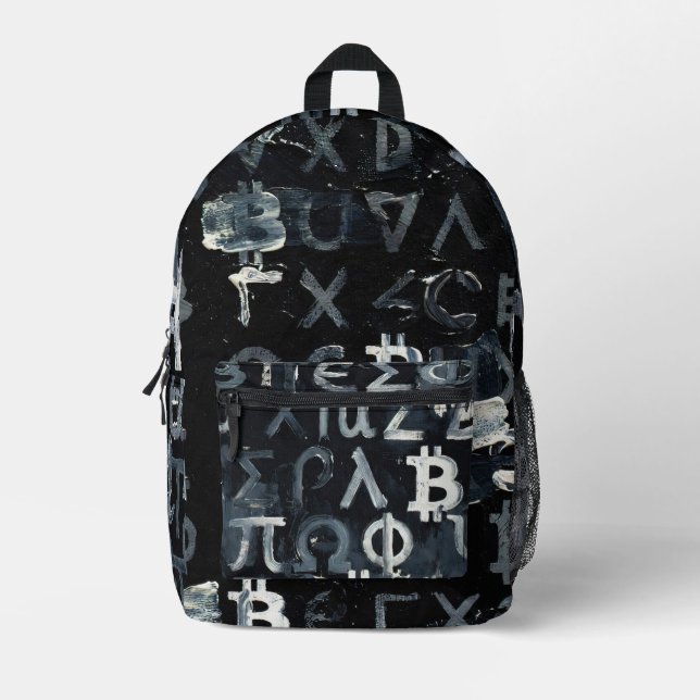 Mochila Impresa Símbolos de Bitcoin (Estilo: B) (Anverso)