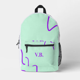 Mochila Impresa Simple agregar texto de nombre de color sólido mon