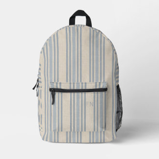 Mochila Impresa Simple Blue Stripes with Monogrammed Initial