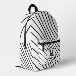 Mochila Impresa Simple Minimal Monogram black and white