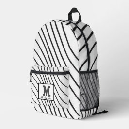 Mochila Impresa Simple Minimal Monogram black and white