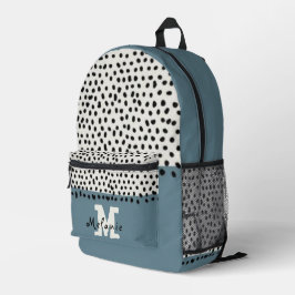 Mochila Impresa Simple Minimal Monogram Name Backpack