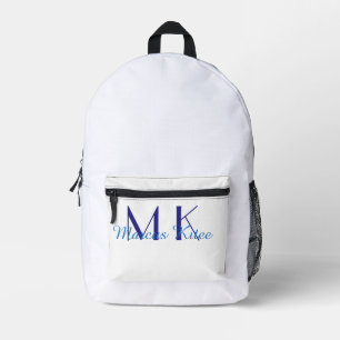 Mochila Impresa simple monograma minimalista nombre personalizado