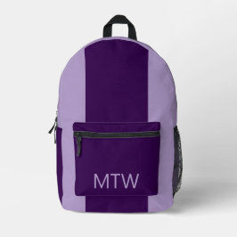 Mochila Impresa Simple Pale Purple and Dark Purple Monogram