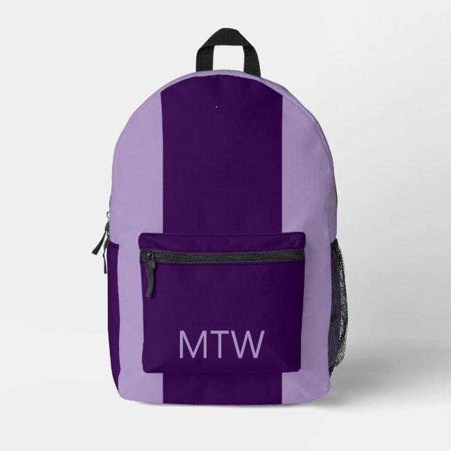 Mochila Impresa Simple Pale Purple and Dark Purple Monogram (Anverso)