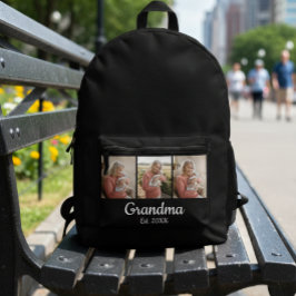 Mochila Impresa Simple Script Grandma Est. 3 Photo Year