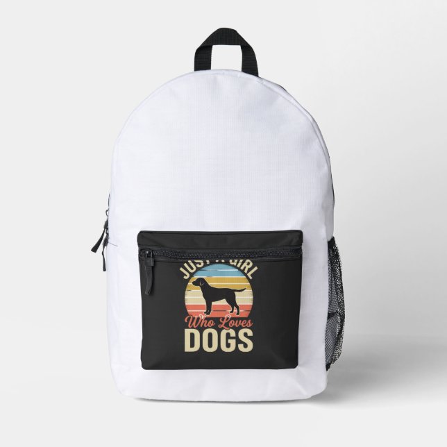 Mochila Impresa Simplemente una chica que ama a los perros amante  (Anverso)