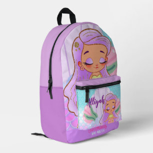 Mochila Impresa Sirena Lavanda Personalizada