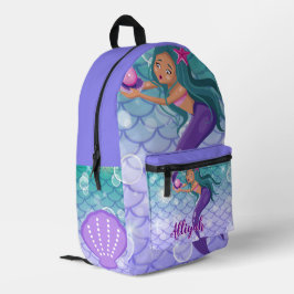 Mochila Impresa Sirena Lila Personalizada