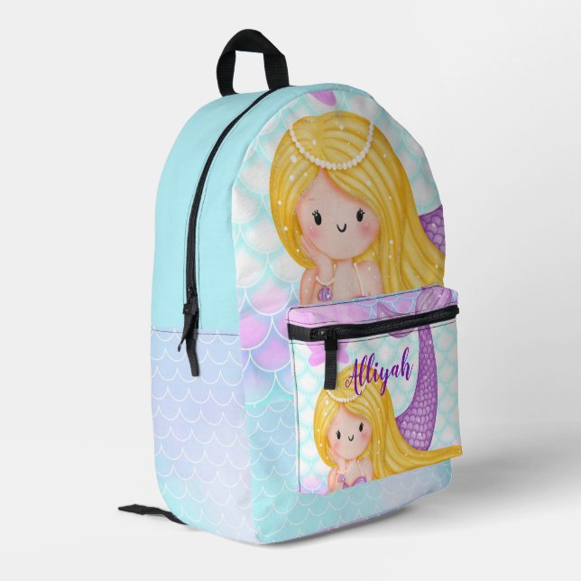Mochila Impresa Sirena Personalizada (Esquina izquierda trasera)