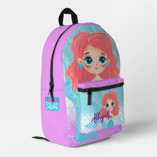 Mochila Impresa Sirena personalizada pastel lavanda