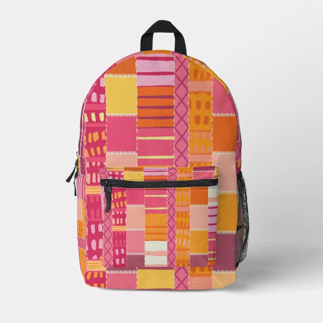 Mochila Impresa Sketchbook Marks-Textured Multicoloured Stripes (Anverso)