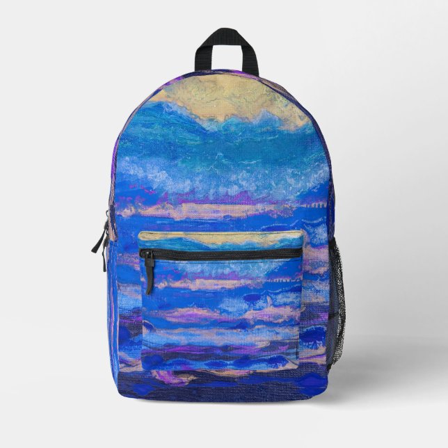Mochila Impresa Skies dorados Abstract Art Backpack (Anverso)