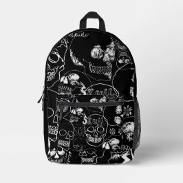 Mochila Impresa Skulls de cuadernos blancos