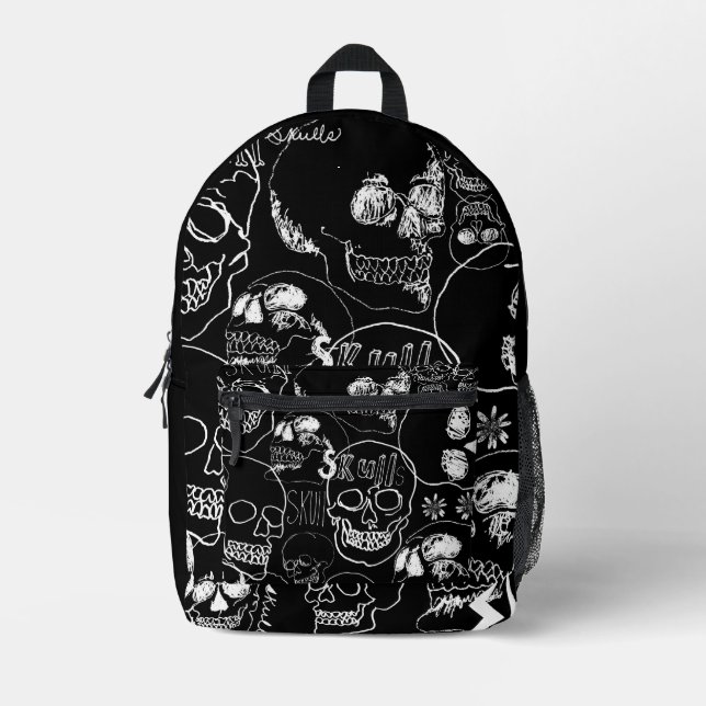 Mochila Impresa Skulls de cuadernos blancos (Anverso)