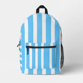 Mochila Impresa Sky Blue and White Cabana Stripes 