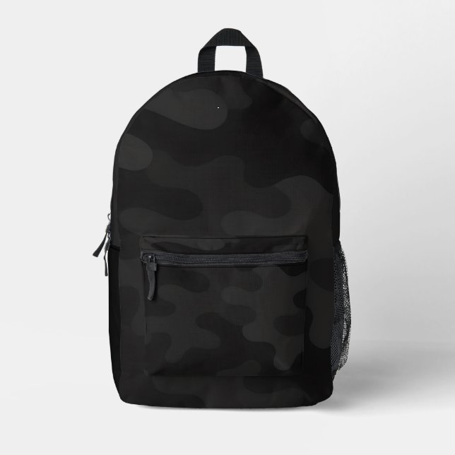 Mochila Impresa Sleek Camo Deep Black Dark Charcoal Tonos modernos (Anverso)