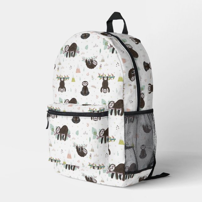 Mochila Impresa Sleepy Sweet Sloth Pattern (Esquina derecha trasera )