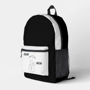 Mochila Impresa Slinky Black Cat Meow Meow Personalizado Textos Oj