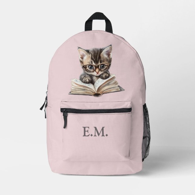 Mochila Impresa Smart Kitten with Glasses Personalized (Anverso)