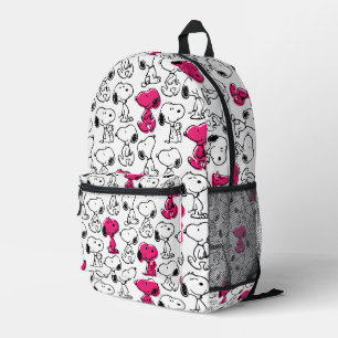 Mochila Impresa Snoopy Black & Magenta Pattern