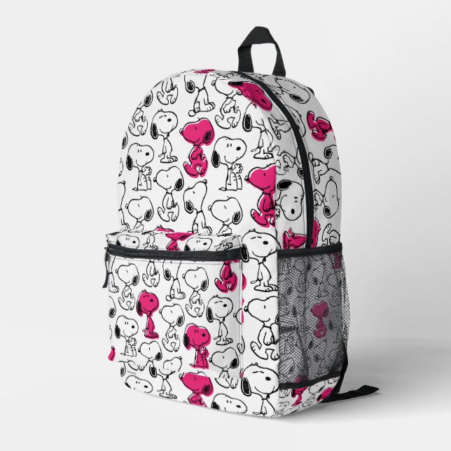 Mochila Impresa Snoopy Black & Magenta Pattern (Esquina derecha trasera )