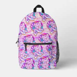 Mochila Impresa Snowowley Tiger Cute Neon Kidcore