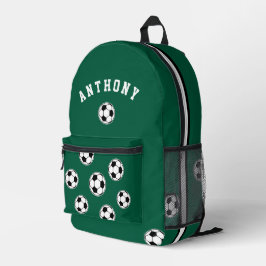Mochila Impresa Soccer Green Personalised Kids Back to School