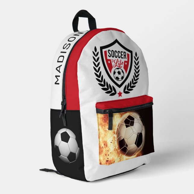 Mochila Impresa Soccer nombre personalizado (Esquina izquierda trasera)