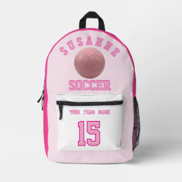 Mochila Impresa SOCCER Team Name Custom Sports Rose pink