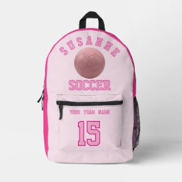 Mochila Impresa SOCCER Team Name Custom Sports Rose pink