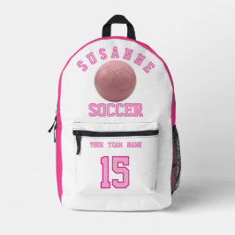 Mochila Impresa SOCCER Team Name Custom Sports Rose pink