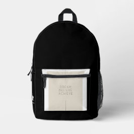 Mochila Impresa Sofisticado monograma moderno de color beige negro