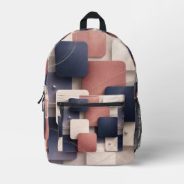 Mochila Impresa  Soft edged-cubes with metallic accents AI art 