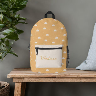 Mochila Impresa Sol Neutro Boho Nombre Personalizado