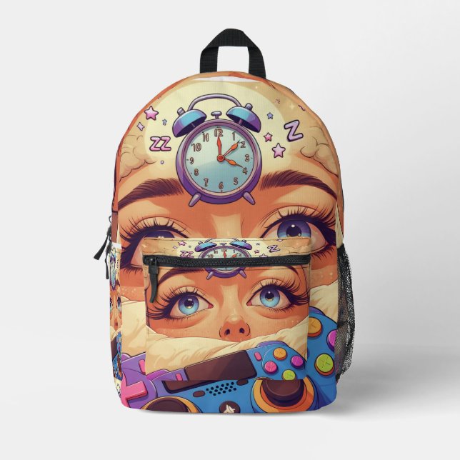 Mochila Impresa Solo cinco minutos más - Graciosa camiseta de juga (Anverso)