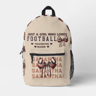 Mochila Impresa Solo un Chica que ama el Football College