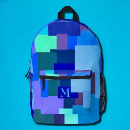 Mochila Impresa Sombras de azul - tu monograma