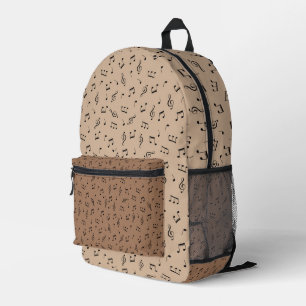 MOCHILA IMPRESA SOMBRAS DE MARRÓN CON PEQUEÑAS NOTAS MUSICALES NEG