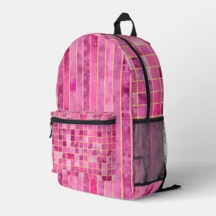 MOCHILA IMPRESA SOMBRAS DE TONOS DE COLOR ROSA LUMINOSA Y SOMBRAS