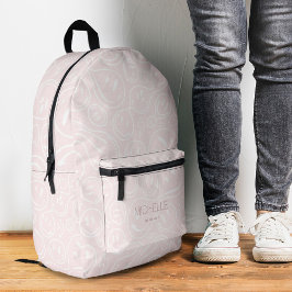 Mochila Impresa Sonrisa Rosa Femenina Con Estilo De Moda 