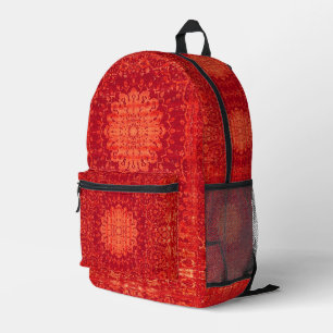 Mochila Impresa Souk Sunset: Patrón marroquí Naranja Marrakesh