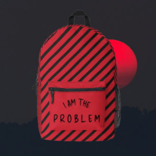 Mochila Impresa “Soy El Problema” – Diseño De Franja De Advertenci