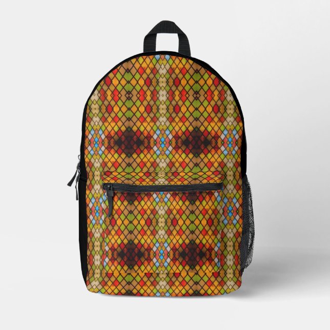 Mochila Impresa Stained Glass Diamond Pattern (Anverso)