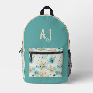 Mochila Impresa Starfish azul y pekinés costero personalizado