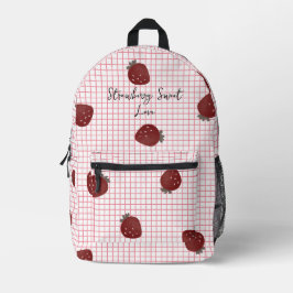 Mochila Impresa Strawberry Sweet Love – Minimal Berry Trio on Red 